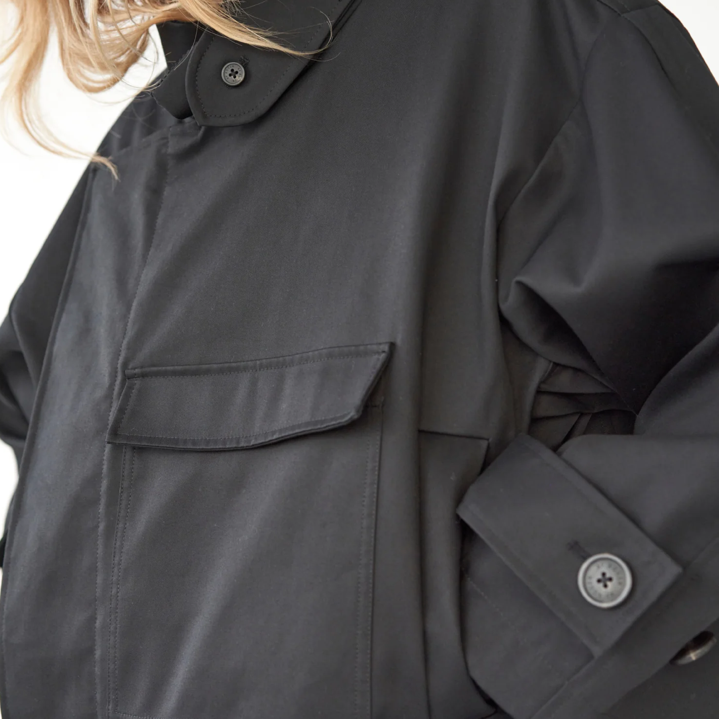 Water Resistant Trench Jacket, Black