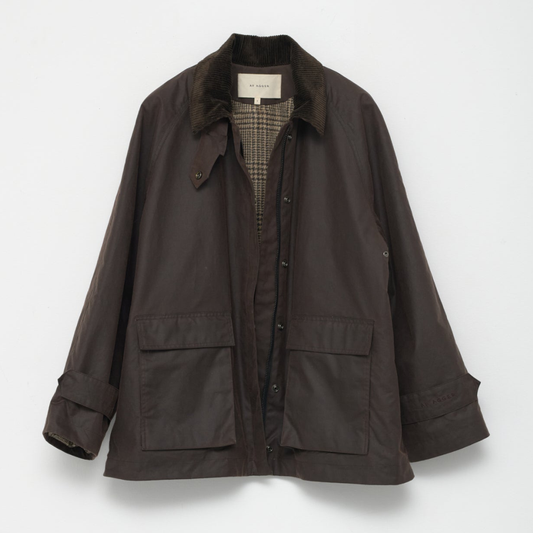 Oilskin Mac Jacket, Dark Brown