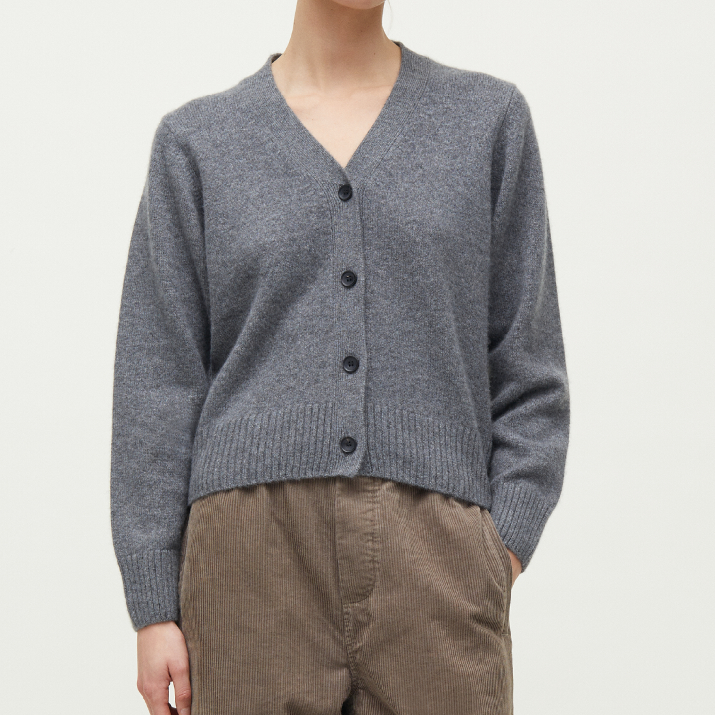 Ingrid Cashmere Cardigan, Stormy