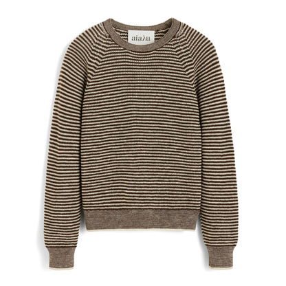 Suki Striped Sweater, Mix Brown Sugar