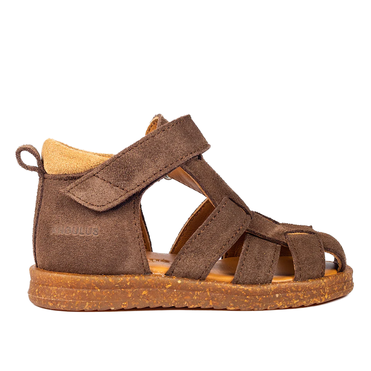 Begynder sandal med velcrolukning, Dark Taupe/Camel