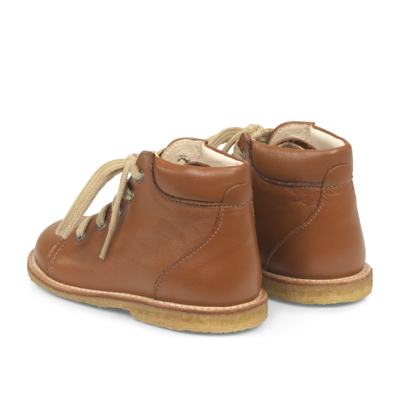 Classic Beginner Shoe With Lace, Cognac 