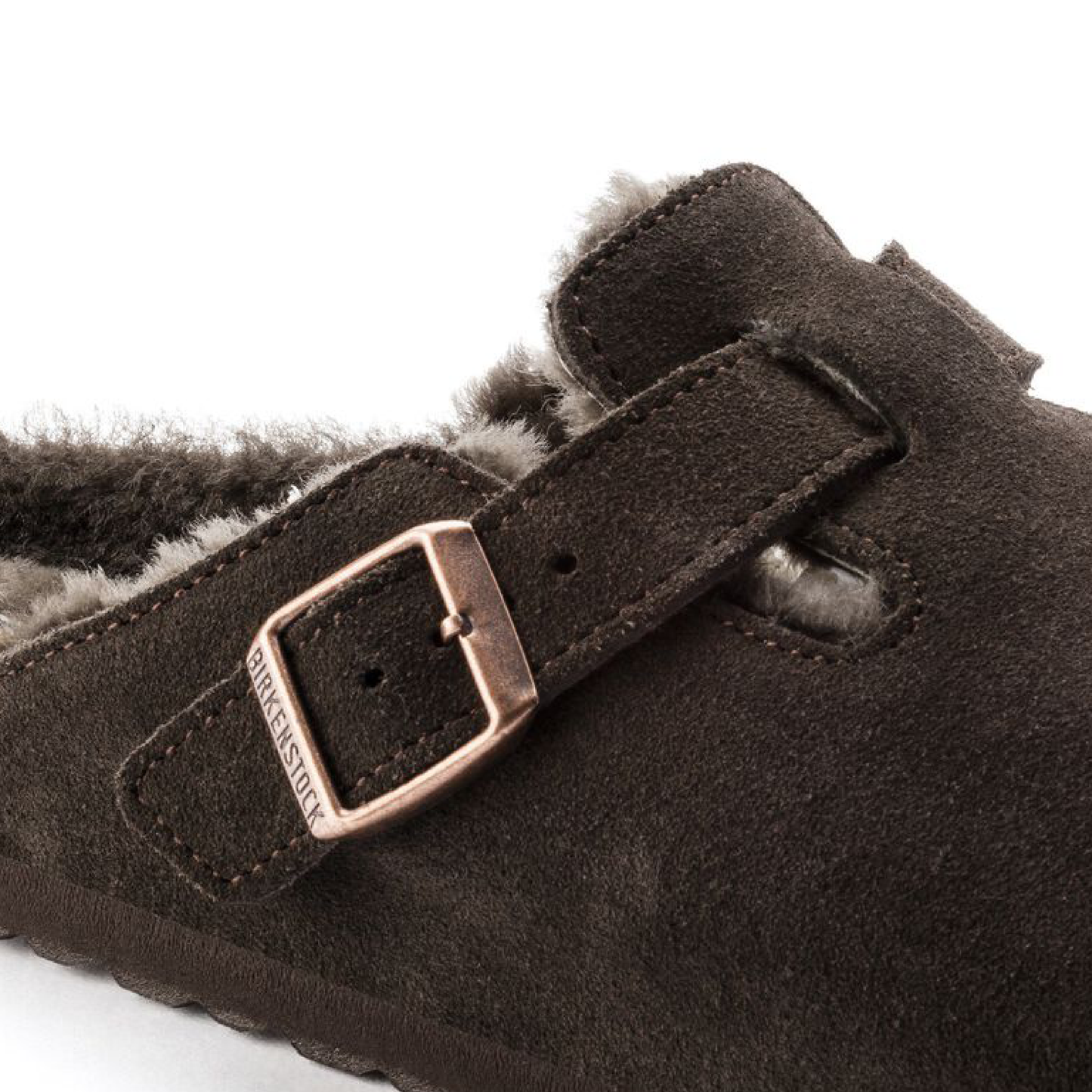 Boston Shearling Suede Leather Slippers, Mocha