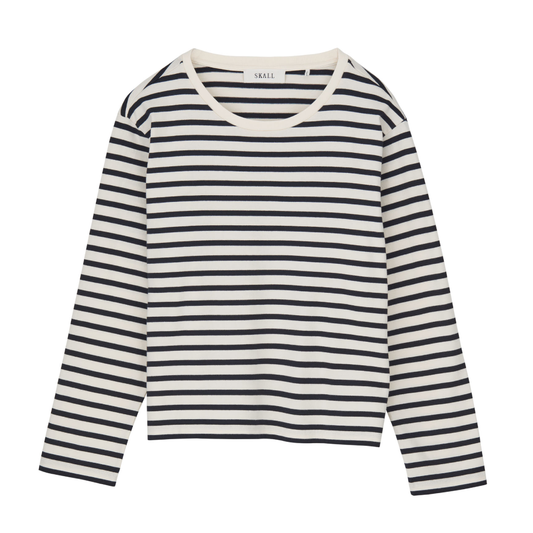 Loui Oversized Blouse, Dark Navy/White Stripe