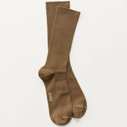 Cotton Rib Socks, Chestnut