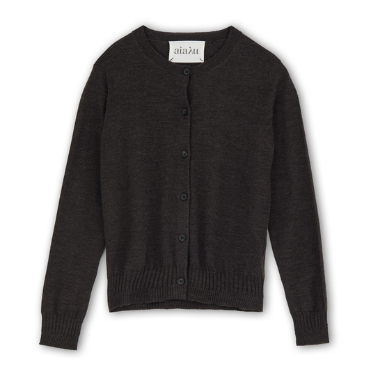 Hana Cardigan, Dark Brown Melange