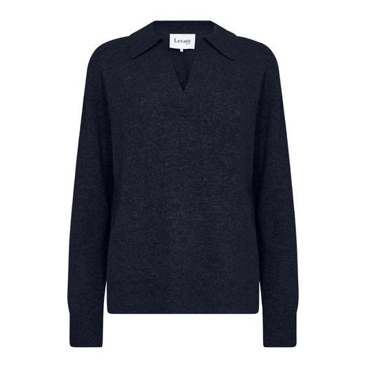 Eloise 5 Cashmere Polo Strik, Indigo