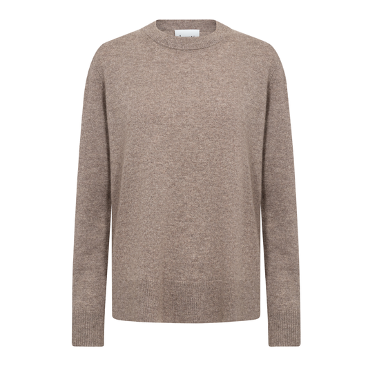 Eloise 2 Cashmere Strik, Taupe Melange