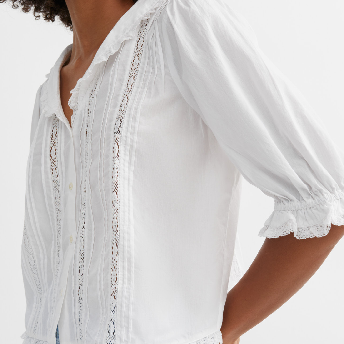 Magnolia Short Sleeve Blouse, Optic White