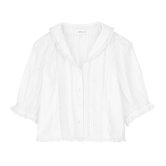 Magnolia Short Sleeve Blouse, Optic White