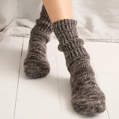 Boyfriend Socks, Brown Melange