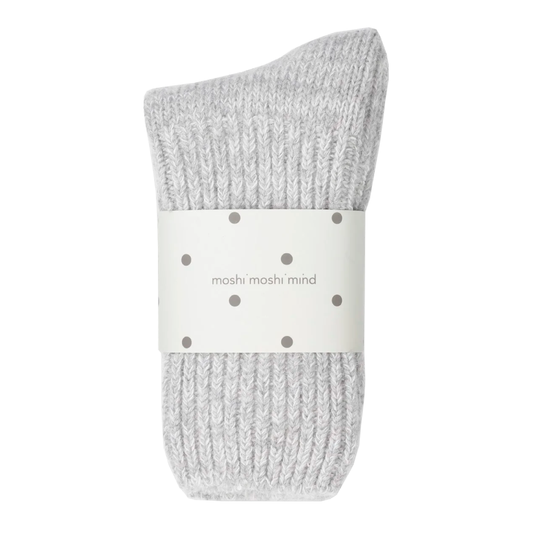 Boyfriend Socks, Light Grey Melange