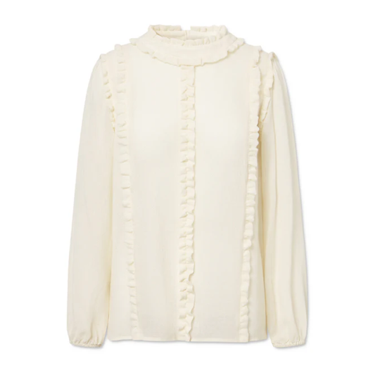 Poula Blouse Loose Crepe, Ecru