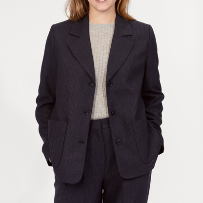 Sydney Blazer, Slate Grey Stripe