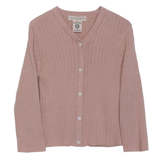 Rib Cardigan, Dusty Rose