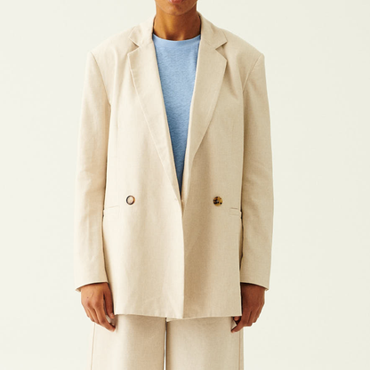 Chihiro Linen Twill Blazer, Sand