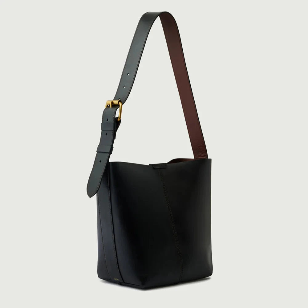 Saudade Mini Bag, Black/Cognac