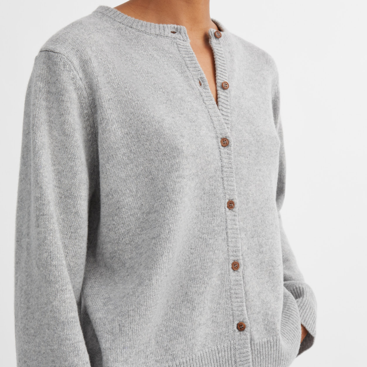 Senna Cardigan, Light Grey Mélange