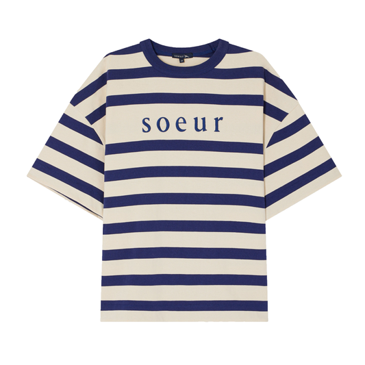 Adam T-shirt, Ecru/Navy