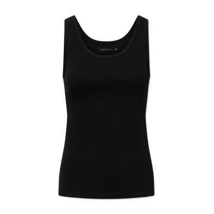 Star Tanktop Cotton Rib, Sort