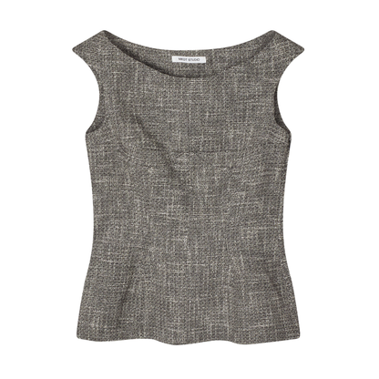 Tishi Tweed Top, Granite